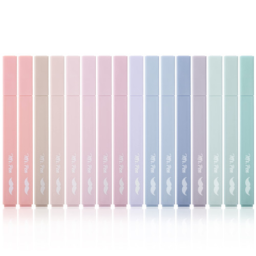 Mr. Pen- Aesthetic Highlighters, 16 pcs, Chisel Tip, Morandi Colors, No Bleed Bible Highlighter Pastel, Assorted Colors, Cute