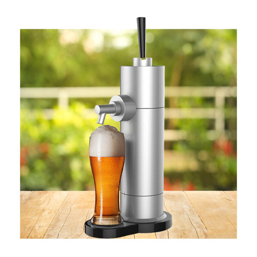 RGWYGCG Draft Beer Dispenser,Canned Beer Draft System, Mini Draft Kegerator,Beer Foam Maker,Beer Tap,Beer Foam Machine,Converts Any Can Into Draft for Beer Bars,A Great Gift for Beer Lovers,Silver