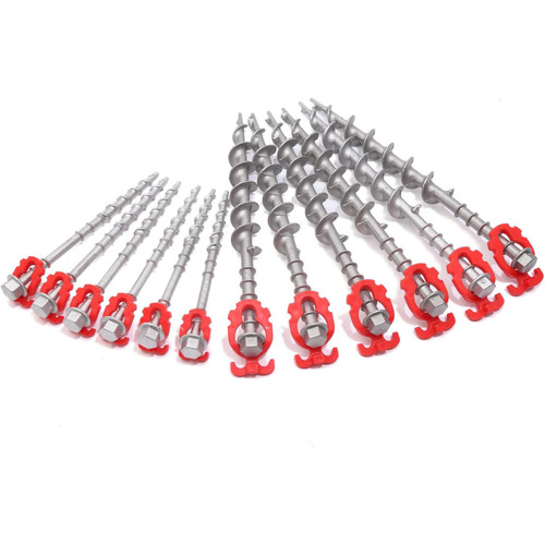 GarfatolRv 12 Pcs Aluminum Ground Anchors, Non-Rust Cast Tent Stakes Heavy Duty Metal Tent Stakes Pegs Ideal for Tents, Canopies, Sheds, Car Ports, Swing Sets Outdoors GarfatolRv 12 Pcs Aluminum Ground Anchors, Non-Rust Cast Tent Stakes Heavy Duty Metal Tent Stakes Pegs Ideal for Tents, Canopies, Sheds, Car Ports, Swing Sets Outdoors