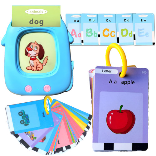 Pocket Speech Talking Flash Cards, Toddler Must Haves Educational Learning Toys with Electronic Reader & Carrying Ring, Autism Sensory Toys, Montessori Toys Boys & Girls Ages 1-4