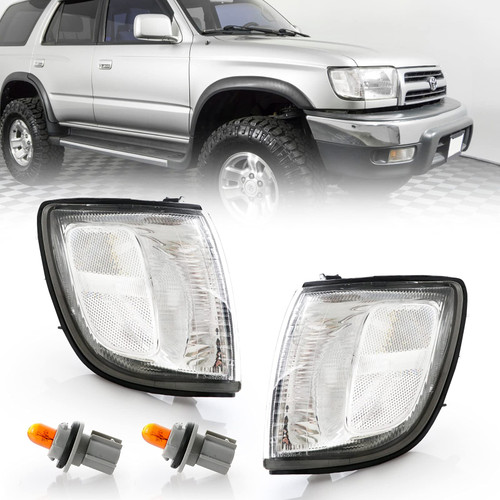 USR DEPO 99-02 4Runner Corner Lights - All Clear Lens Front Corner Signal Light Set (Left + Right) Compatible with 1999-2002 Toyota 4 Runner