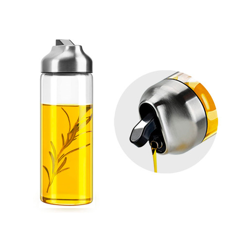 Aelga Olive Oil Dispenser Bottle - Glass Oil Dispenser - Dispenser Bottle for Kitchen with Stainless Steel Spout