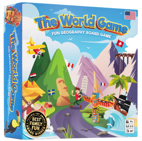 The World Game - Fun Geography Board Game - Educational Game for Kids & Adults - Cool Learning Gift Idea for Teenage Boys & Girls, 2-5 Players