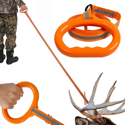 Hunthor Deer Drag with Wider High-Strength Handle, 6.3ft Rope for Deer Hunting, 1100lbs Load Capacity, Hunting Accessories for Big and Small Game