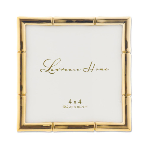 Lawrence Frames Bamboo Design Metal Frame, 4x4, Gold