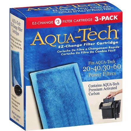Aqua-Tech EZ-Change #3 Activated Carbon Filter Cartridges for 20-40 / 30-60 Gallon Aquarium Power Filters, 3 Count - 1 Pack (Includes 3 Filters Total)
