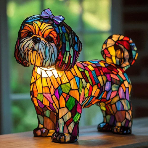 Gutsyluv Dog lamp,Dogs Series Art Night Light, Cute Pet Dogs Themed Tabletop LED Night Light, Vintage Home Decor, Fun Gift for Dog Lover (Shih tzu)