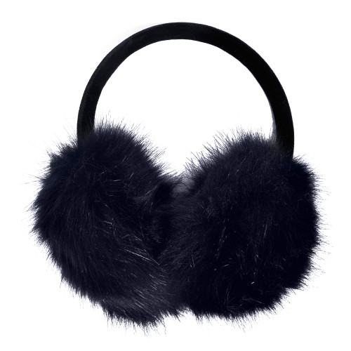 ZLYC Womens Girls Winter Fashion Adjustable Faux Fur EarMuffs Ear Warmers (Deep Blue)