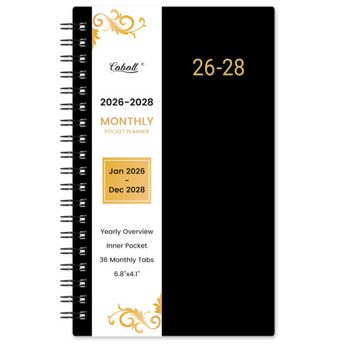 2026-2028 Pocket Calendar/Planner - 3 Year Monthly Pocket Planner 2026-2028 from Jan.2026-Dec.2028, 6.8" x 4.1", Monthly Planners with To Do, Inner Pockets, 36 Tabs, Perfect Organizer for Purse