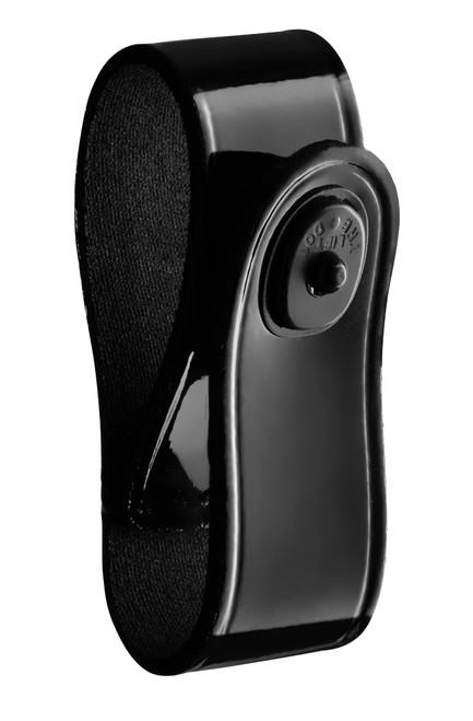 Handcuff Strap Black Leather High Gloss with Black Safety Snap