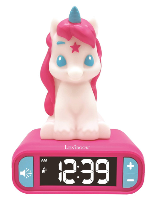 LEXiBOOK - Unicorn Digital Alarm Clock for Kids with Night Light, Snooze and Unicorn Sound Effects, Childrens Clock, Luminous Unicorn, Pink Colour - RL800UNI