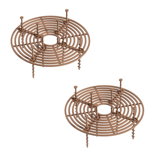 Modixun 2Pack Plant Pot Grid, Cuttable Flower Pot Soil Cover Protectors with Deep Stakes, Dogs, Cats Digging Stopper, Plant Grid Pot Cover, 19cm/7.5in Diameter