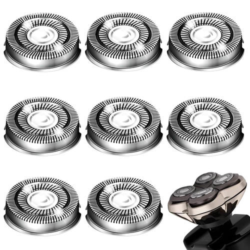 Shaver Head Replacement Blade for Skull Shaver Pitbull Gold Silver Platinum PRO Shaver Replacement Blade 4 Head,Replacement Heads Compatible with Pitbull Skull Shaver Replacement Blades,8 Packs.