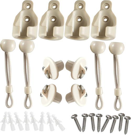 New Bungee kit + end caps Universal Replacement Mounting Brackets of Exterior Sun Shades Outdoor/Indoor Roller up Blinds