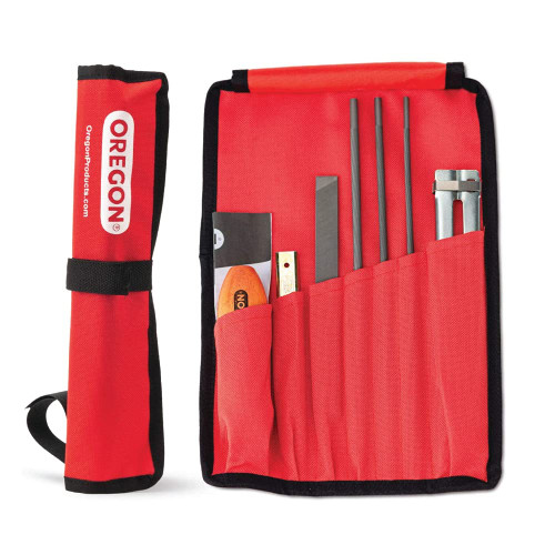 Oregon Universal Chainsaw Field 7pc Sharpening Kit - Includes 5/32", 3/16", and 7/32" Round Files, 6" Flat File, Handle, Filing Guide, and Travel Pouch (617067)