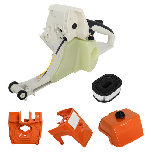 Podoy 044 Gas Fuel Tank Tune Up Kit Compatible with Stihl 044 MS440 Chainsaw Parts Fuel Tank Rear Handle with Air Filter Cover Base Kit