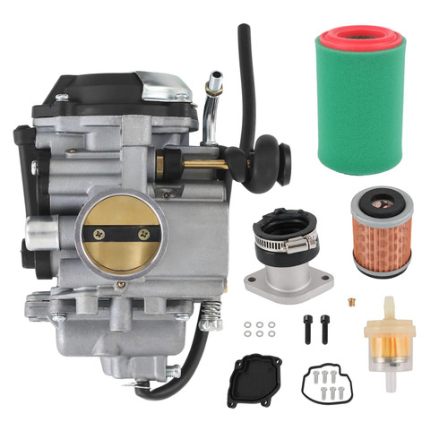 YFM250 Carburetor with Air Filter,Intake Manifold Boot Replacement for Yamaha Bear Tracker 4XE-14140-13-00 Fits for 1999 2000 2001 2002 2003 2004 250 Yfm250X Yfm250Xh Yfm250XM & More ATV Carb