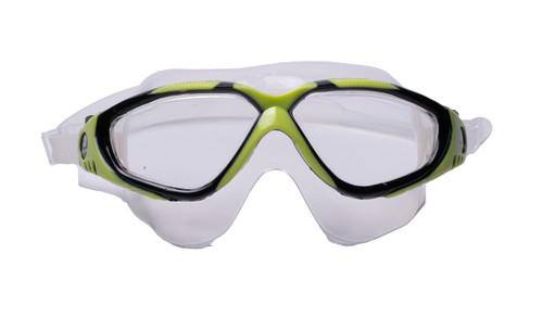 Clear'r Perspective Adult Mask – Comfortable Secure Fit, Crystal Clear Vision, Anti-Fog Goggles, UV Protection Diving Mask, Black/Yellow