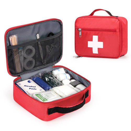 Gatycallaty First Aid Bag Empty Emergency Treatment Medical Bags Multi-Pocket for Home Office Car Traveling Hiking Trip (Medium, 1 Piece)