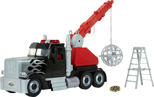 Mattel WWE Vehicle Playset, Wrekkin' Rampage Rig Truck with Breakaway Wrekkin Ball, WWE Championship & Accessories for 6-inch Action Figures