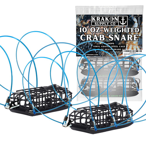 Crab Snare 10 Ounce Weighted Crab Trap Loop Trap Casting for Fishing Pole Dungness Rock Blue Crabs 6 Loops CA, OR, WA Compliant (2)