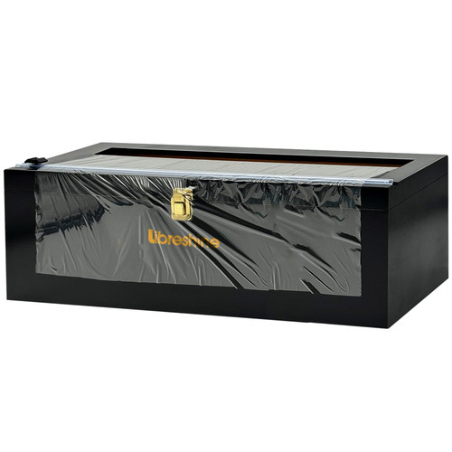 Libreshine Black 18 Inch Commercial Plastic Wrap Dispenser with Cutter & Roller - Heavy Duty 3000ft Film & 1000ft Foil Holder - Fits Butcher, Freezer, Kraft Paper for Restaurant Kitchen Food Service