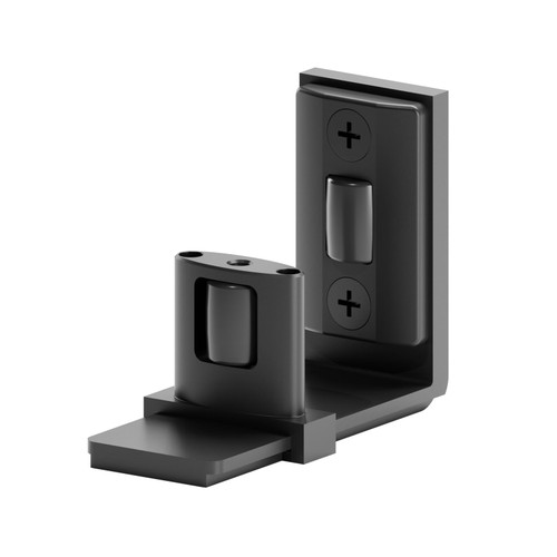 BONIKLUBA Sliding Barn Door Bottom Floor Guide, Adjustable U Shape Flexible Flush Design,Wall Mounted, Black