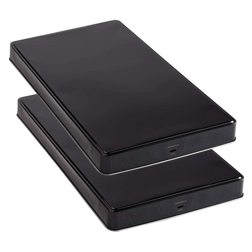 Set of 2 Extra Deep Burner Covers for Electric or Gas Stove Burners, Black, 19.5” x 11.75” and 1.75” Thick – Create a Counter Space and Hide Spills on the Stove, Each Cover Protects 2 Burners