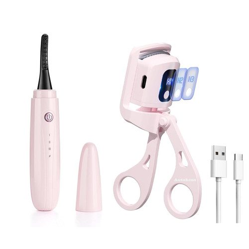 Autokcan 2PCS Heated Eyelash Curler, Heated Lash Curler, 3 Heating Modes Electric Eyelash Curler, Handheld Rechargeable Portable Eyelash Curlers, Comb Lash Curling Tool (Pink) Autokcan 2PCS Heated Eyelash Curler, Heated Lash Curler, 3 Heating Modes Electric Eyelash Curler, Handheld Rechargeable Portable Eyelash Curlers, Comb Lash Curling Tool (Pink)