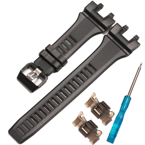 GBA-900 Replacement Watch Band Compatible with Casio GBA-900CB GBA900UU Men's Black Resin Strap GBA900 Sport Waterproof Watch Wristband (Black)