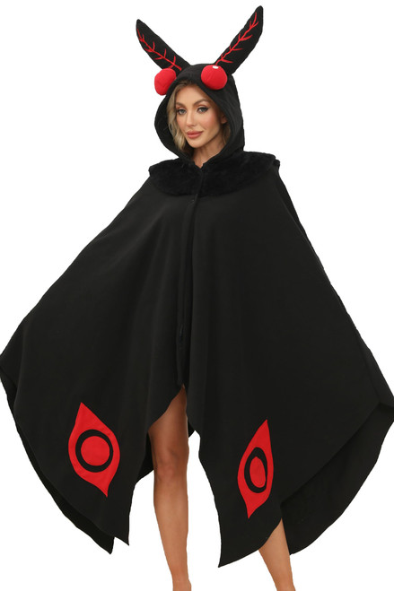 CWDGAGANB Mothman Costume Women Mothman Cosplay Hooded Cape Halloween Costume for Women and Men M