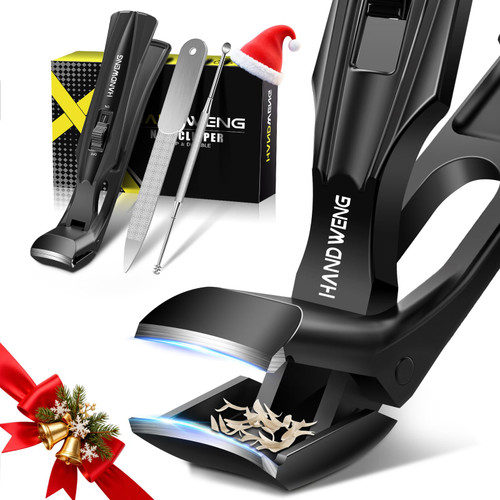 Toenail Clippers for Seniors Thick Toenails, Christmas Gifts for Men, Angled Head Toe Nail Clippers for Thick Nails with Catcher Long Handle, Stocking Stuffers 2025 Gifts for Men Women