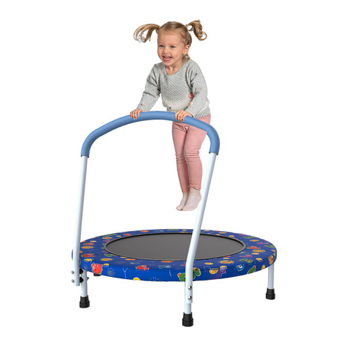 Skepphlay 36" Mini Trampoline for Kids, Toddler Trampoline with Handle, Small Trampolines Indoor Outdoor Use, Kids Trampolines Indoor for Boys Girls Age 3-6