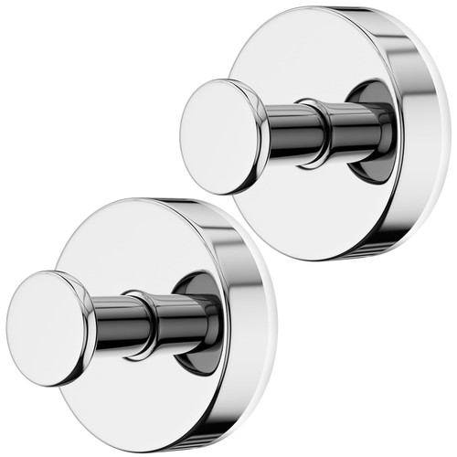WFNRYIL Suction Cup Hooks, 2Pcs Shower Hooks for Inside Shower, No Drill Towel Hooks for Bathroom Wall, Kitchen, Mirror, Tile to Hang Towels, Robes, Coat (Chrome, 2)