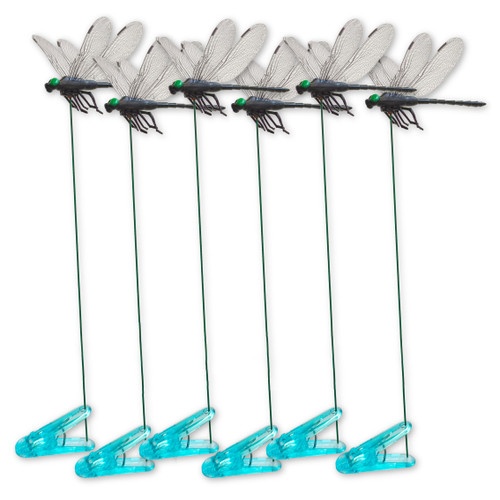 Lidengle Dragonfly Clips Black Dragon Fly Hat Clip Artificial Realistic 3D Dragonflies Garden Stakes Decor for Indoor Outdoor (6 Pcs)