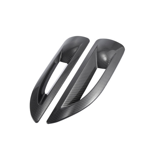Partuto Pair Hood Side Air Vent Cover Bezels Trim Carbon Fiber Pattern for Jeep Wrangler JK JKU Unlimited Rubicon 2007-2017 Replacement