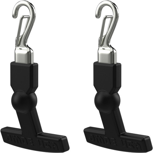 Jmoe USA Clippable Replacement T-Latch Zipper Pulls | Compatible with RTIC and Other Soft Coolers, Day Coolers, Backpack, and More | Made of Tough Rigid Plastic and Metal | 2-Pack | Universal Design