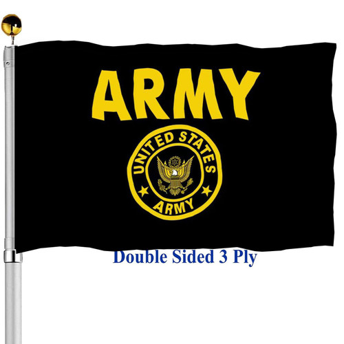 Army Crest Flags 3x5 Outdoor Double Sided- US Golden Army Crest Military Flag 3 Ply Heavy Duty with 2 Brass Grommets for Outside Outdoor