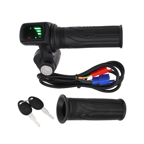 SG Store 1Set 48V Waterproof LED Display Electric Bike Grips with Keys Suitable for Electric Bike Scooter Tricycle Other Electric Vehicle Throttle (150cm)