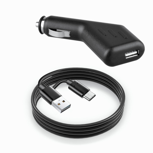 Car Charger for Tire Inflator, FITE ON Car Charger + Type-C Power Cord Compatible with Woowind LP1 Bike Pump and Mini Tire Inflator for Car, Electric Bike and Bicycle Pump