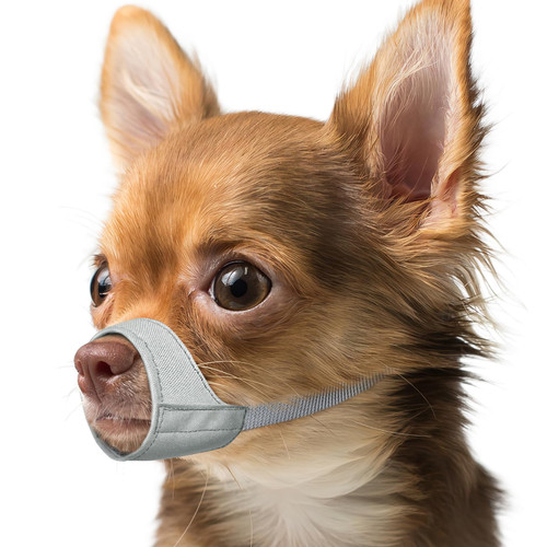 Mayerzon Short Snout Dog Muzzle, Small Muzzle for Chihuahua Shih Tzu American Bully Boxer Puppy, Soft Fabric Mouth Cover for Grooming Vet Visits, Prevent Biting Chewing Fighting