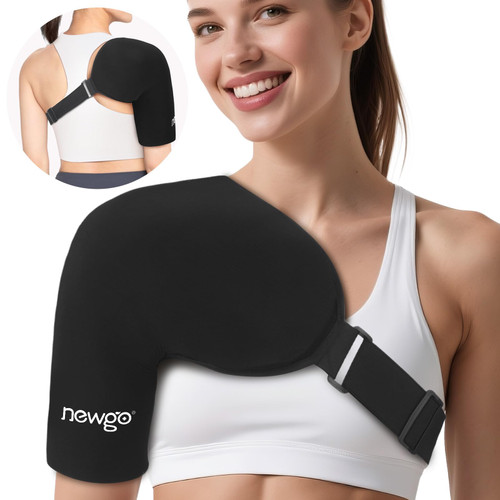 NEWGO Shoulder Ice Pack Wrap for Rotator Cuff and Arm, Cold Therapy Gel Wrap for Post Surgery Recovery, Swelling, Tendonitis with Flexible Fit for Men & Women