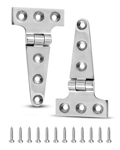 HZSIFU 4" x 2" Boat Strap T Hinge Stainless Steel 316 Boat Door Flush Triangle Hinges, Heavy Duty Marine Dock Strap Hinges W/Fasteners for Ship Kayak Yacht HZSIFU 4" x 2" Boat Strap T Hinge Stainless Steel 316 Boat Door Flush Triangle Hinges, Heavy Duty Marine Dock Strap Hinges W/Fasteners for Ship Kayak Yacht