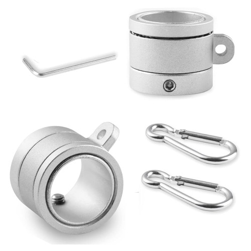 ZOMCHAIN Aluminum Flag Pole Rings, Rotating Flagpole Flag Clips 360 Degree, No Tangle Flagpole Rings with Carabiner for 1 inch Diameter Flagpole