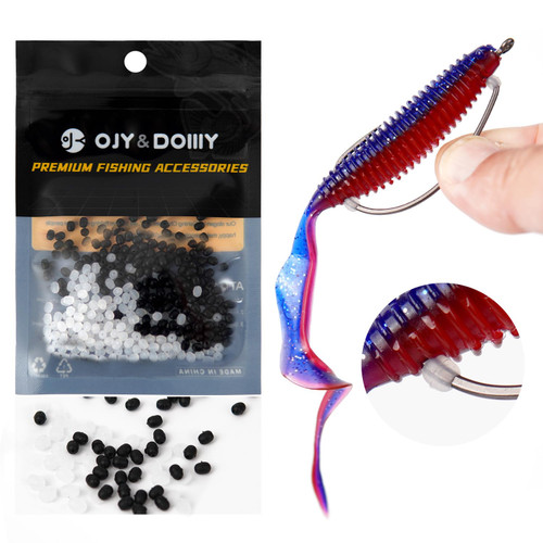 Bait Stoppers (300-Pack), Silicone Rubber Based Fishing Bait Keeper Retainer Beads for Securing Soft Plastic Lure onto Hook Shank-1764967191
