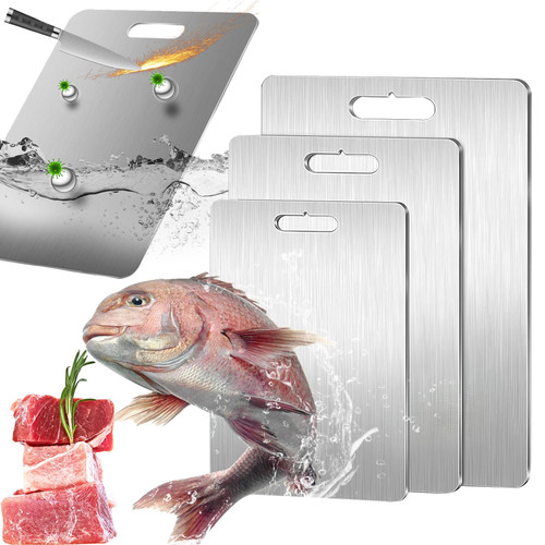 Titanium Cutting Board - 2025 New Upgrade 100% Pure Titanium Cutting Boards for Kitchen Double Sided Titanware Cutting Board,Hygiene Durable Dishwasher Safe Chopping Board,1PC (18”L x 12”W)