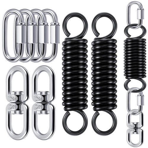 Zonon 8 Pcs Punching Bag Hanger Kit Heavy Bag Spring M8 Double Eye Swivel with Snap Hook Stainless Steel Heavy Bag Hanger for Boxing Bag, Gym Swing, Trapeze, Hammock up to 1000lbs