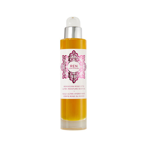 REN Clean Skincare Moroccan Rose Otto Ultra-Moisture Body Oil, 3.3 Fl Oz