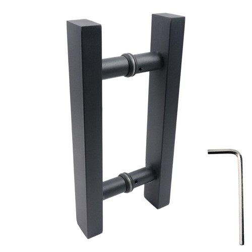 T Tulead 7-Inch Push Pull Door Handle Stainless Steel Double Sided Door Handles Glass Door Wooden Door Handle Pulls Grey