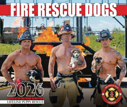 2026 Fire Rescue Dogs Calendar | Sexy Firefighter Calendar with Puppies | Fan Favorite Gift! | Supports a USA charity